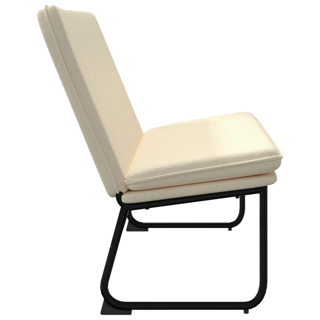 Bankje 100x75x76 cm stof crèmekleurig