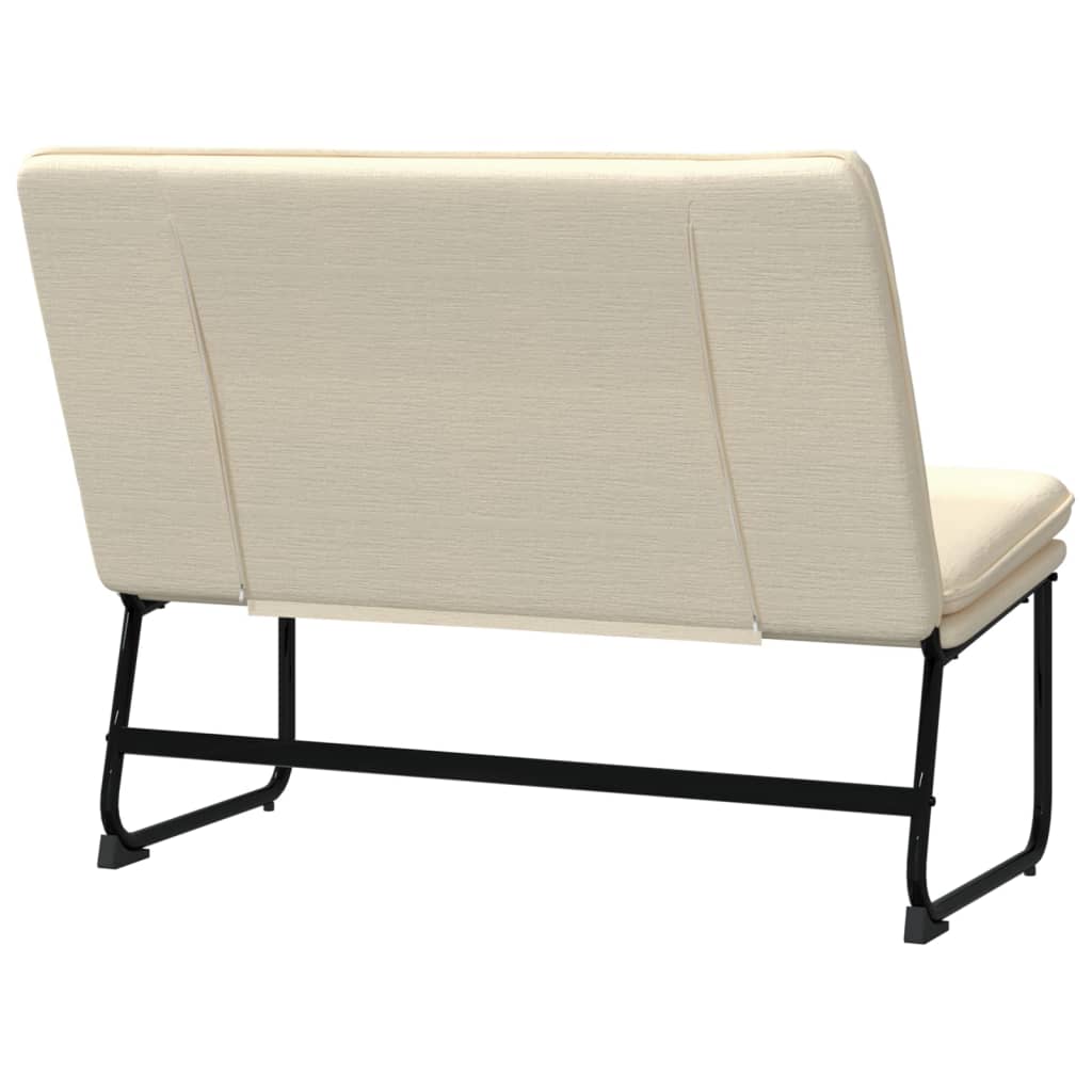 Bankje 100x75x76 cm stof crèmekleurig