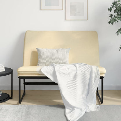 Bankje 100x75x76 cm stof crèmekleurig