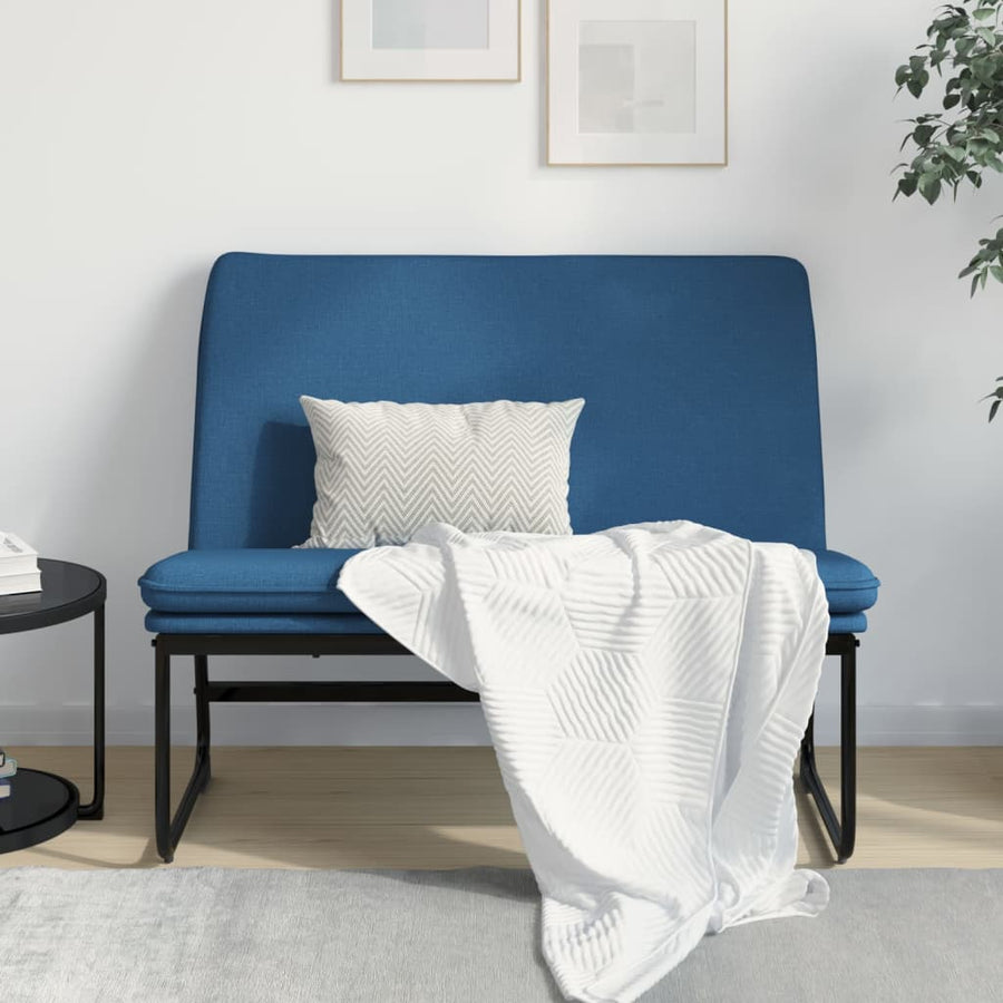 Bankje 100x75x76 cm stof blauw