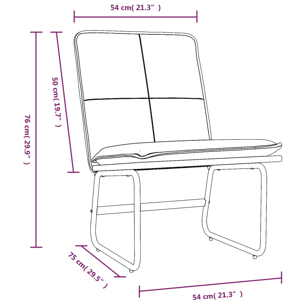 Loungestoel 54x75x76 cm kunstleer crèmekleurig