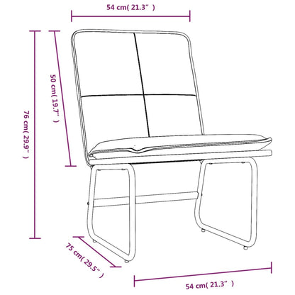 Loungestoel 54x75x76 cm kunstleer crèmekleurig