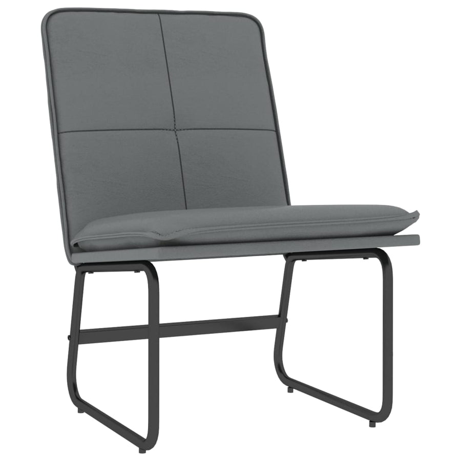 Loungestoel 54x75x76 cm kunstleer grijs