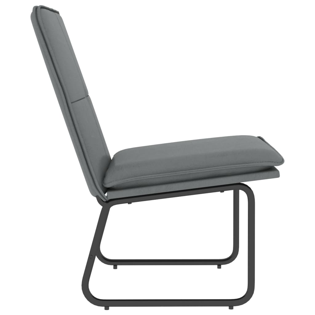 Loungestoel 54x75x76 cm kunstleer grijs
