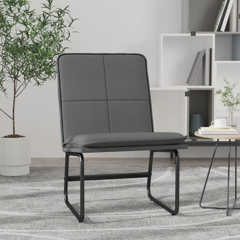 Loungestoel 54x75x76 cm kunstleer grijs