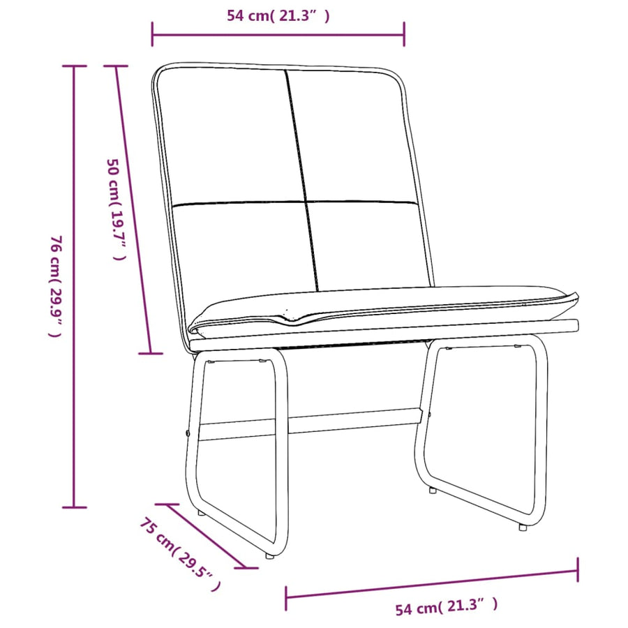 Loungestoel 54x75x76 cm kunstleer cappuccinokleurig