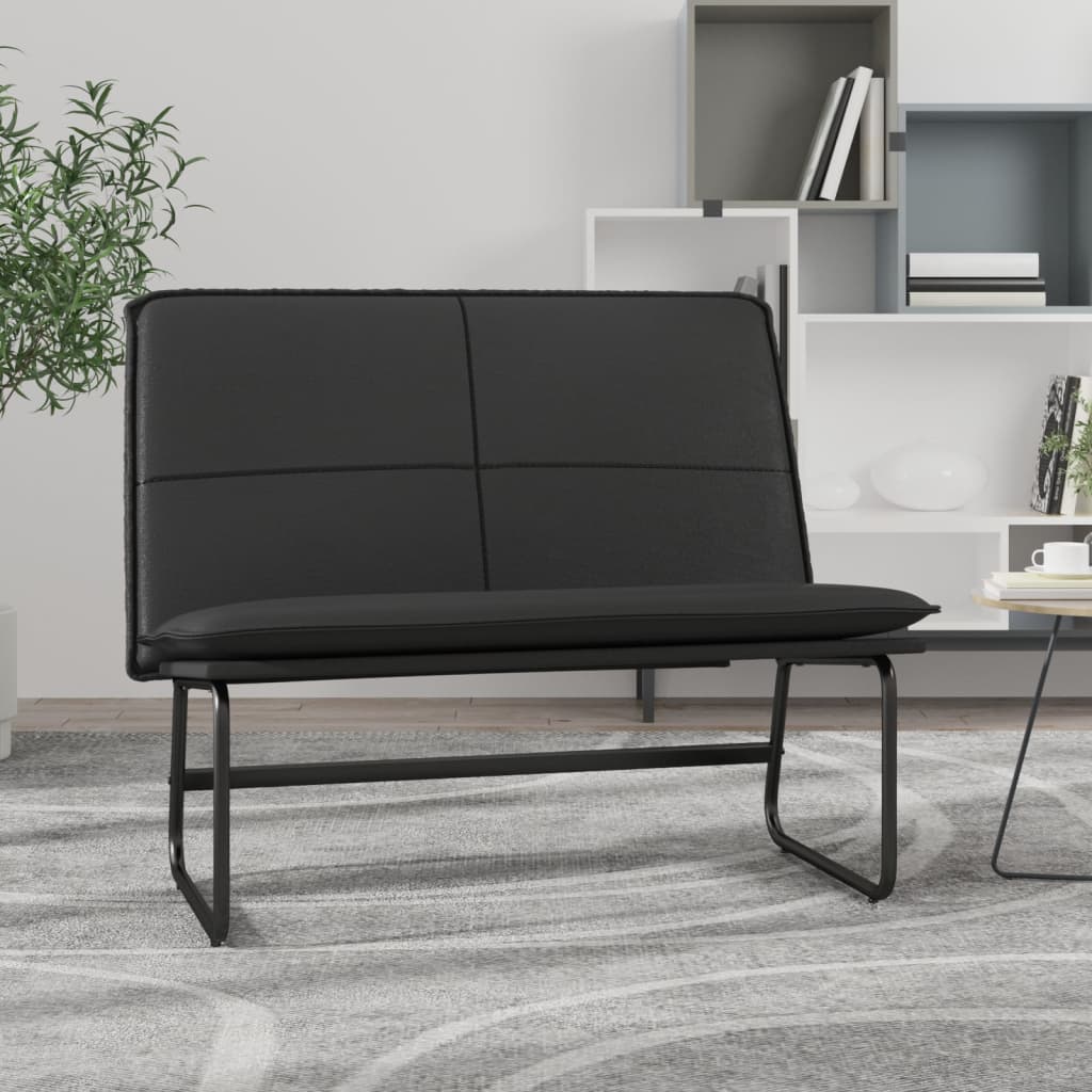 Bankje 100x75x76 cm kunstleer zwart