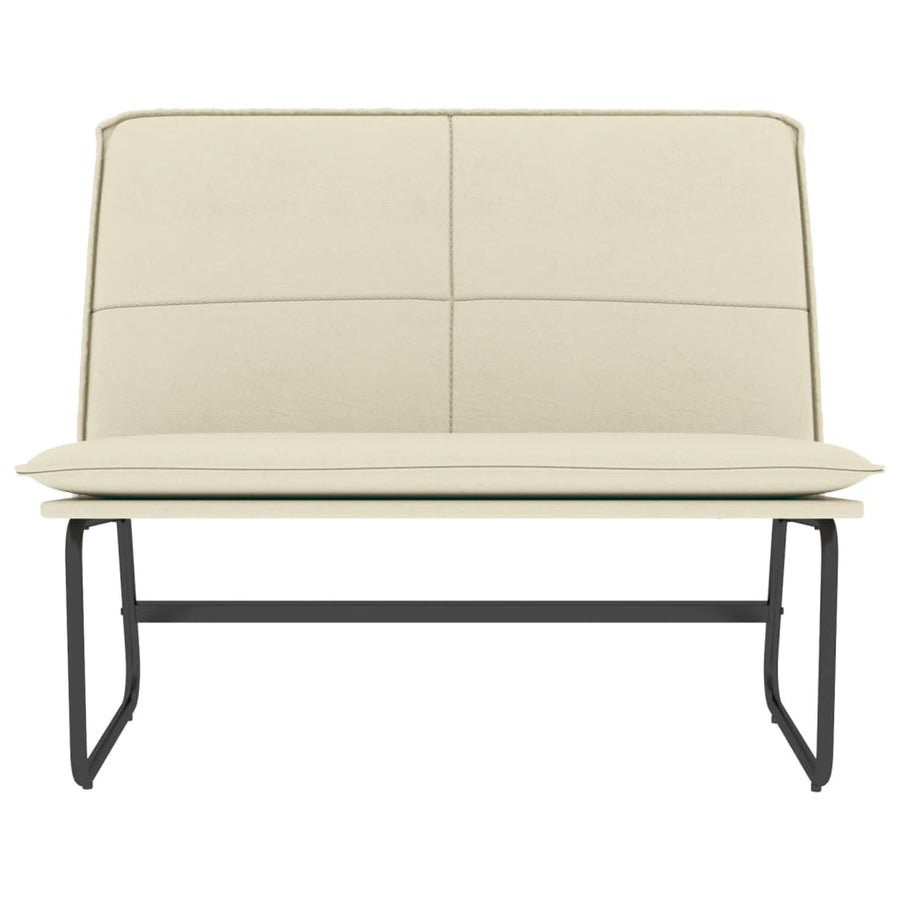Bankje 100x75x76 cm kunstleer crèmekleurig