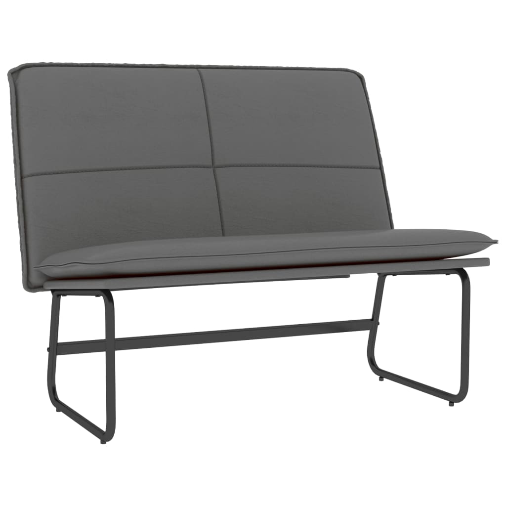 Bankje 100x75x76 cm kunstleer grijs