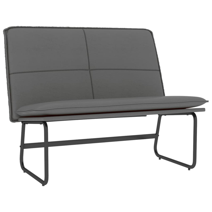 Bankje 100x75x76 cm kunstleer grijs