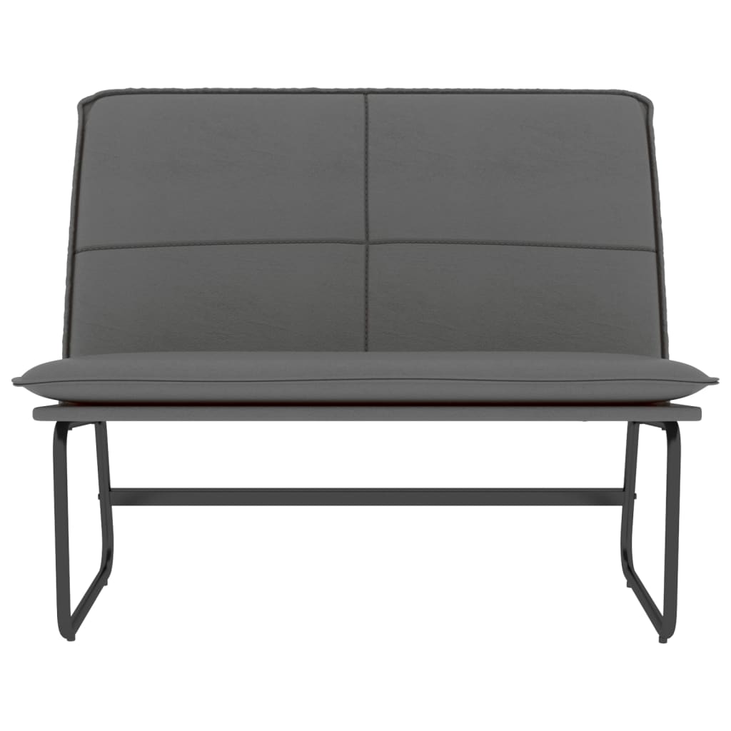 Bankje 100x75x76 cm kunstleer grijs