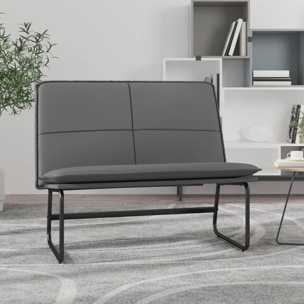 Bankje 100x75x76 cm kunstleer grijs