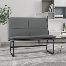 Bankje 100x75x76 cm kunstleer grijs