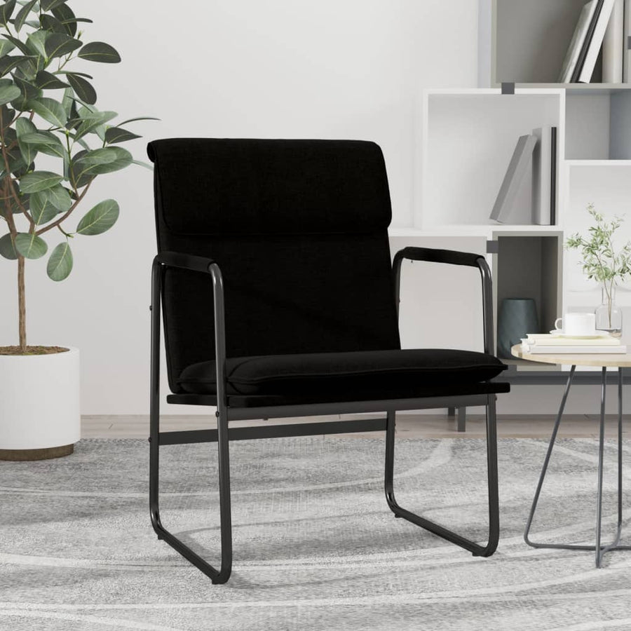 Loungestoel 55x64x80 cm stof zwart