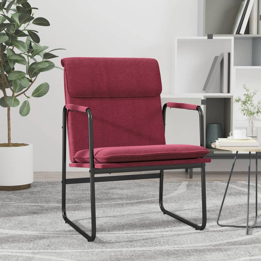 Loungestoel 55x64x80 cm stof wijnrood
