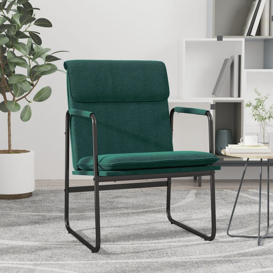 Loungestoel 55x64x80 cm stof donkergroen