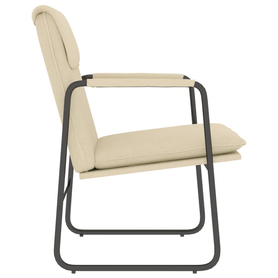 Loungestoel 55x64x80 cm stof crèmekleurig