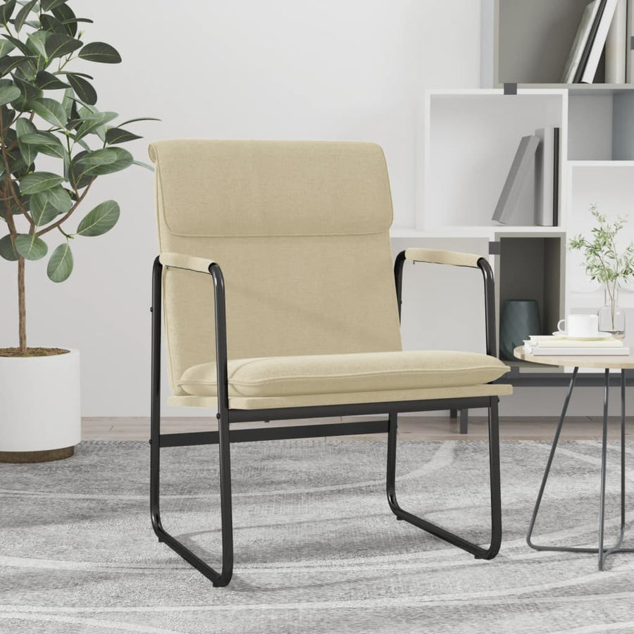 Loungestoel 55x64x80 cm stof crèmekleurig