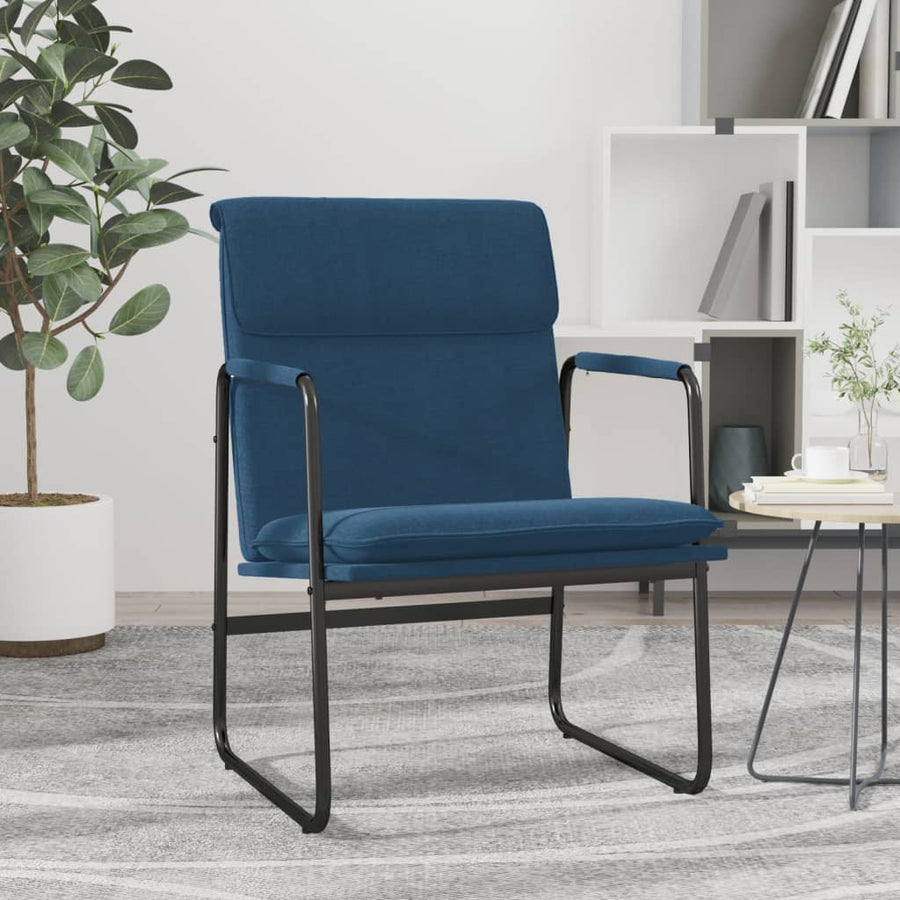 Loungestoel 55x64x80 cm stof blauw