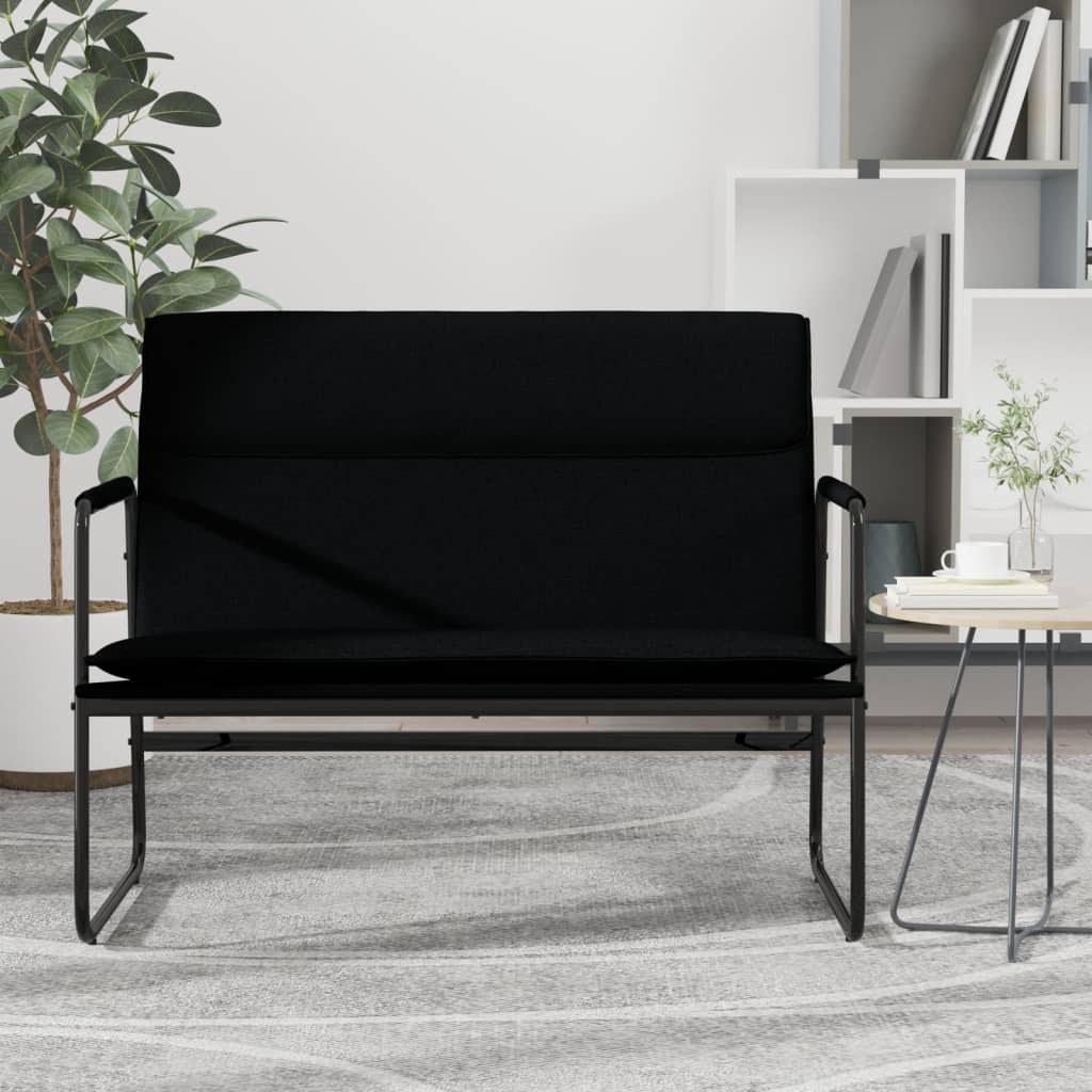 Bankje 100x64x80 cm stof zwart