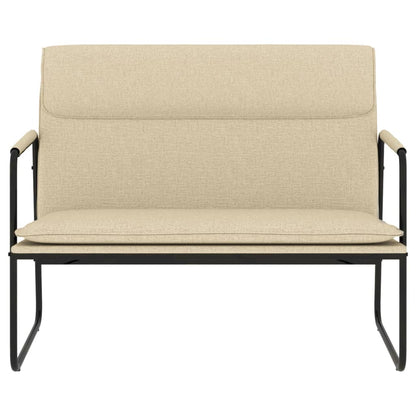 Bankje 100x64x80 cm stof crèmekleurig