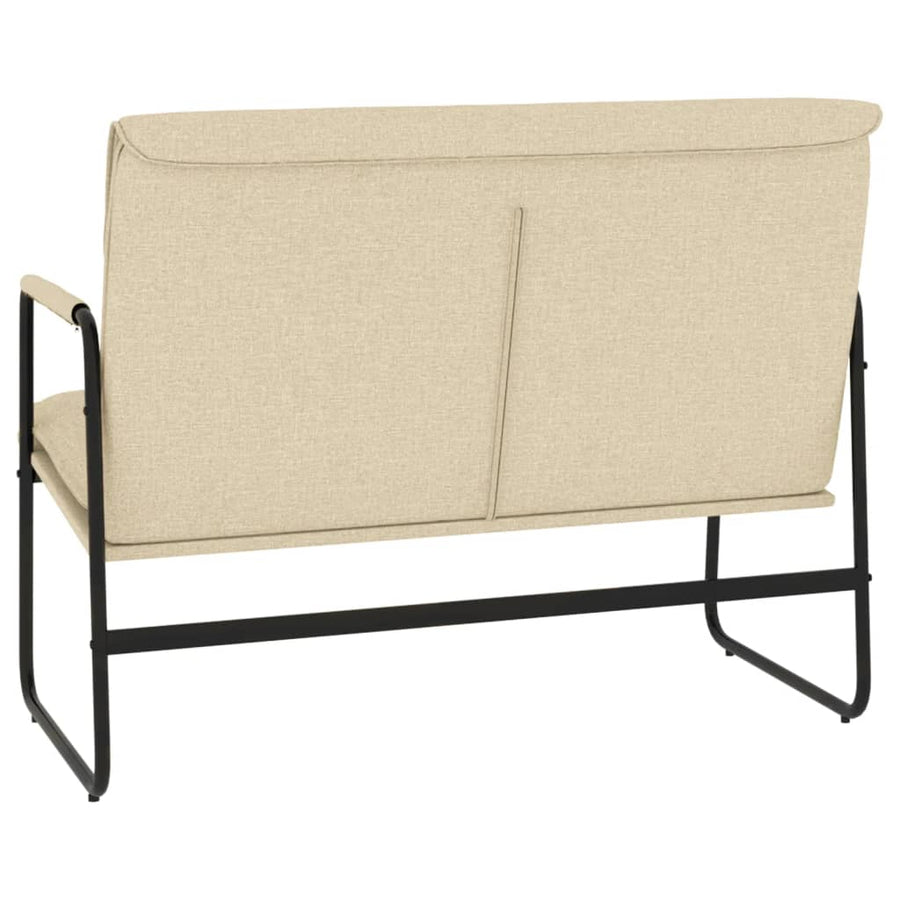 Bankje 100x64x80 cm stof crèmekleurig