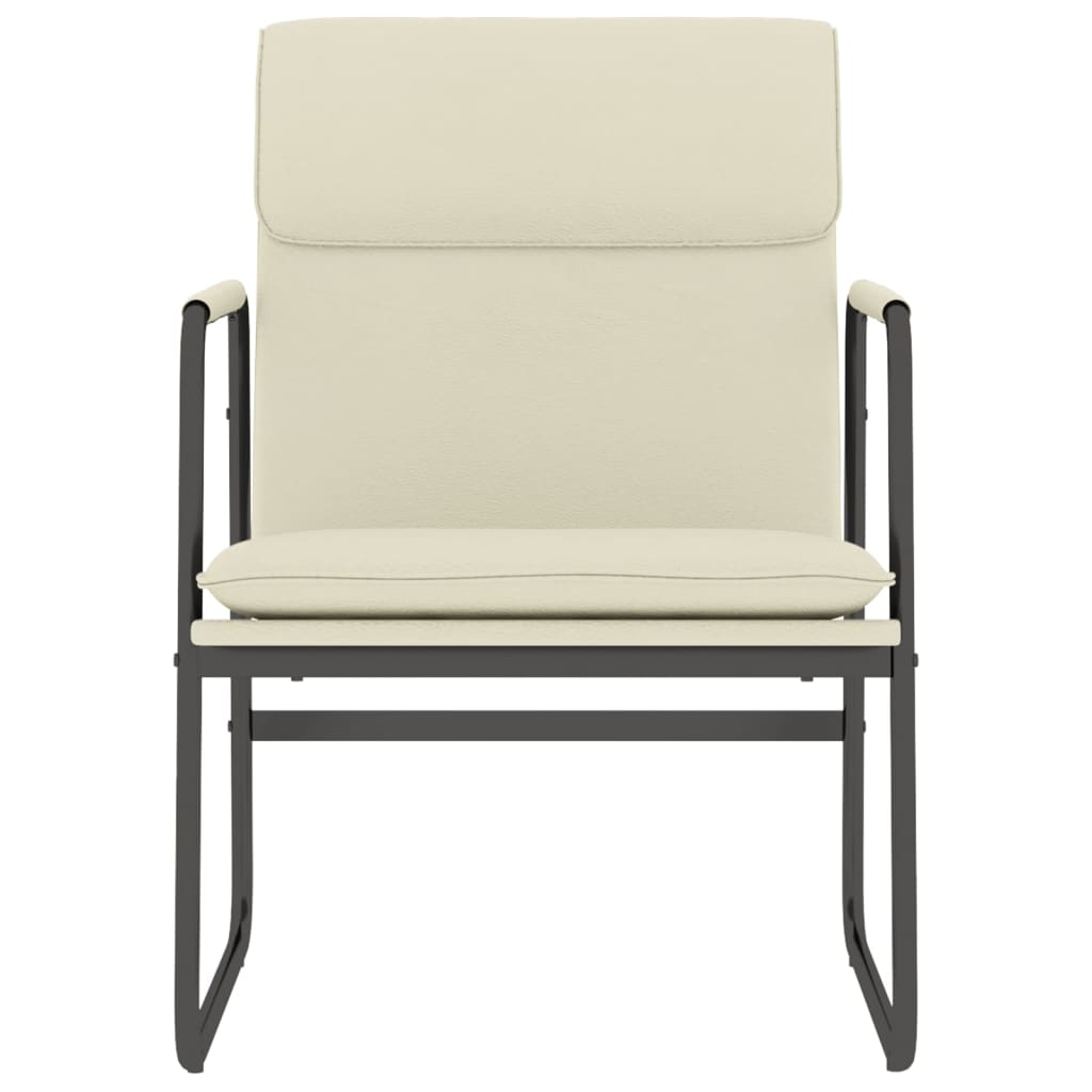 Loungestoel 55x64x80 cm kunstleer crèmekleurig