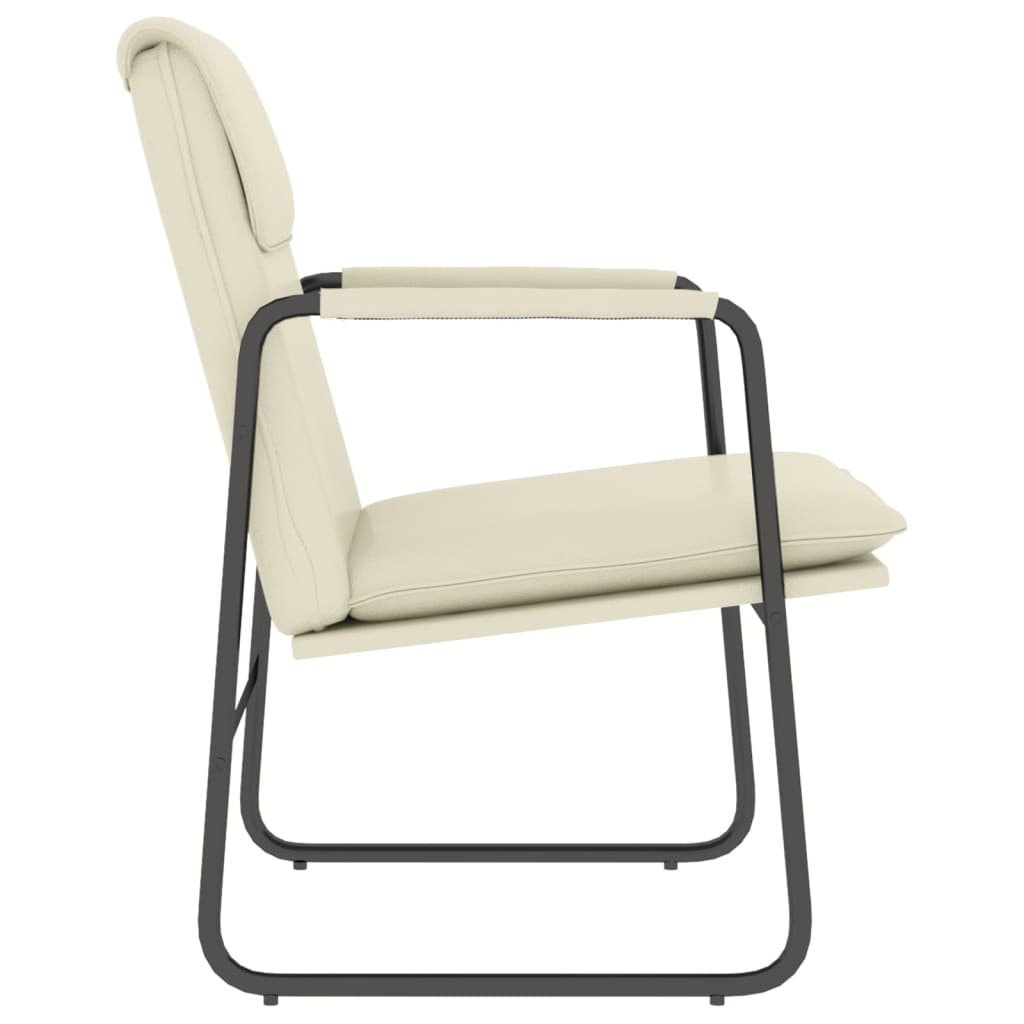 Loungestoel 55x64x80 cm kunstleer crèmekleurig