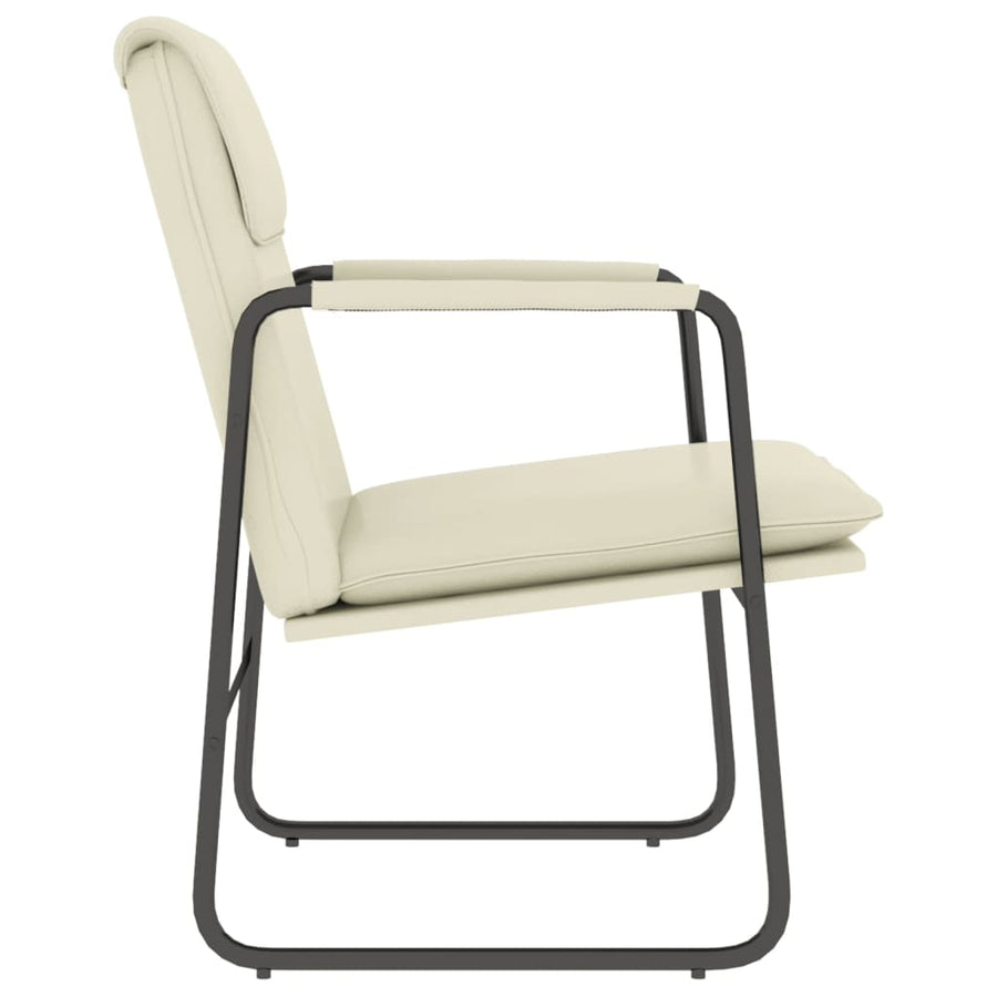 Loungestoel 55x64x80 cm kunstleer crèmekleurig