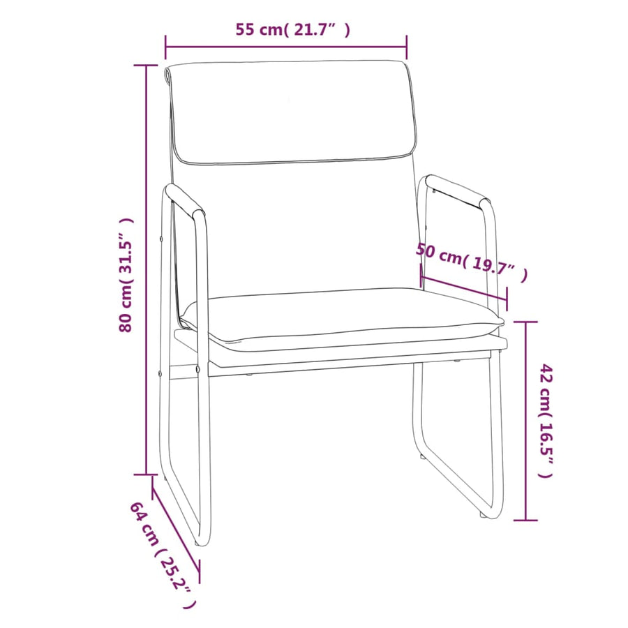 Loungestoel 55x64x80 cm kunstleer crèmekleurig