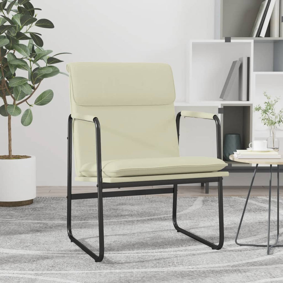 Loungestoel 55x64x80 cm kunstleer crèmekleurig