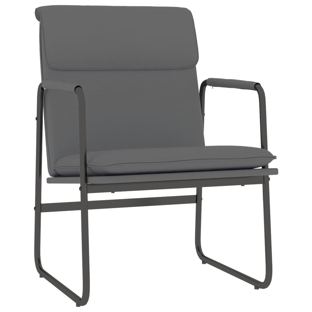 Loungestoel 55x64x80 cm kunstleer grijs