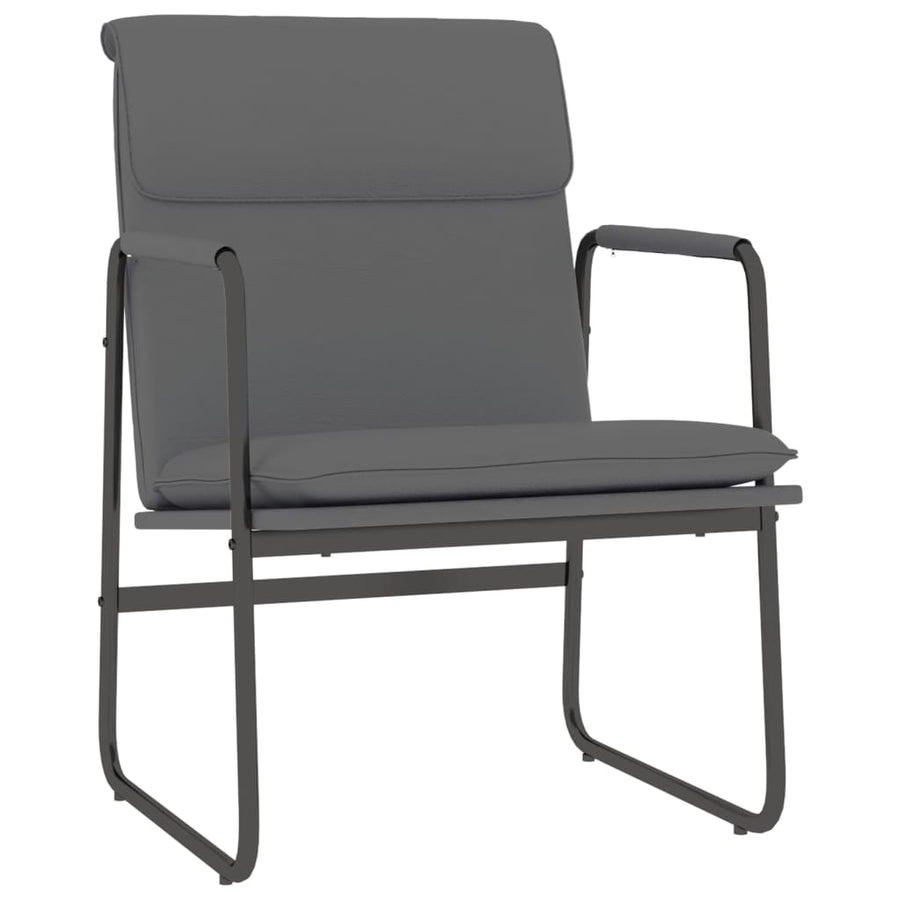 Loungestoel 55x64x80 cm kunstleer grijs
