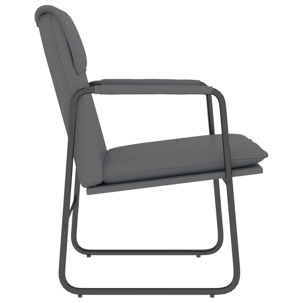Loungestoel 55x64x80 cm kunstleer grijs