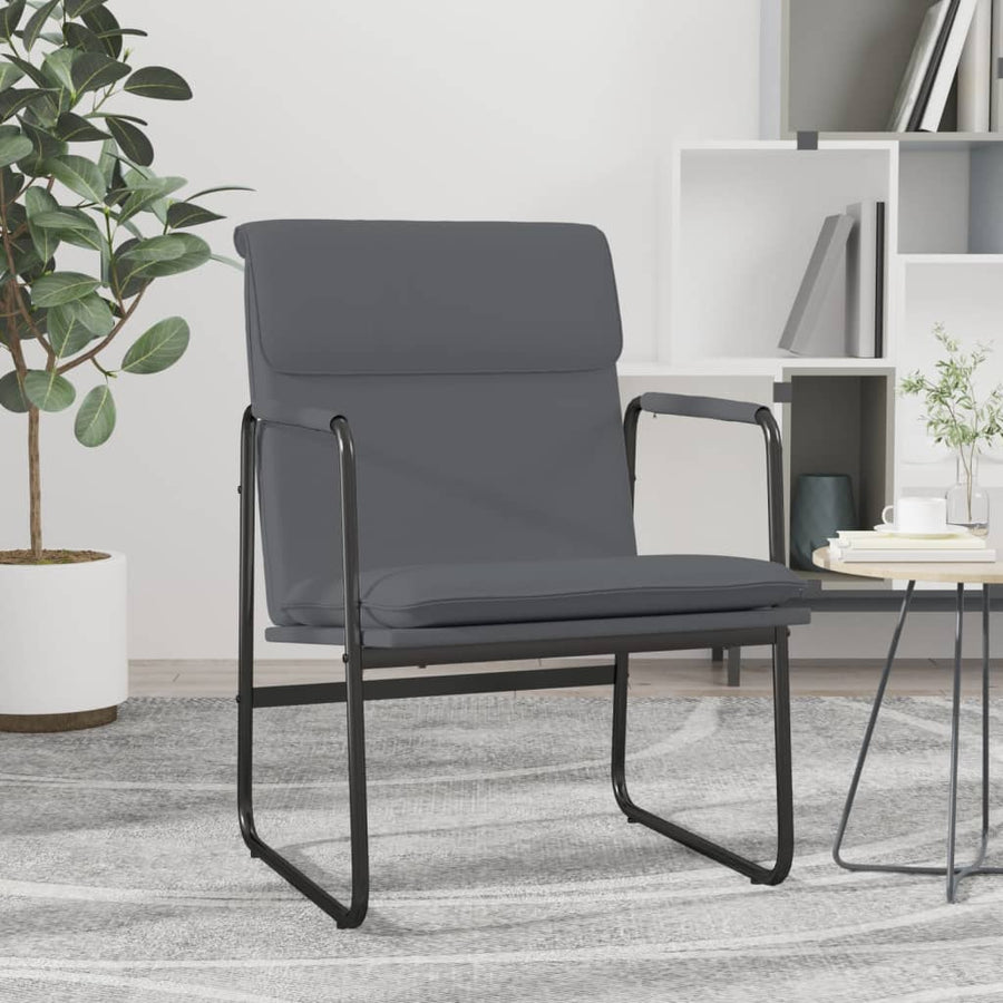 Loungestoel 55x64x80 cm kunstleer grijs