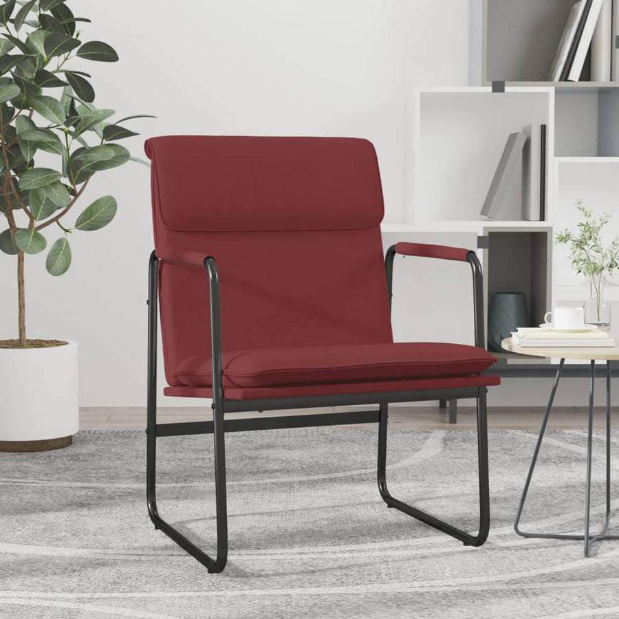Loungestoel 55x64x80 cm kunstleer wijnrood