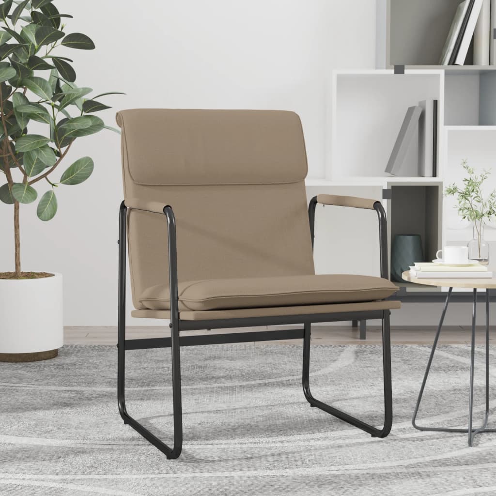 Loungestoel 55x64x80 cm kunstleer cappuccinokleurig