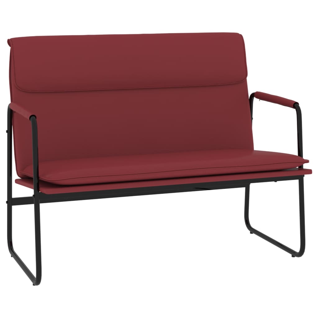 Bankje 100x64x80 cm kunstleer wijnrood