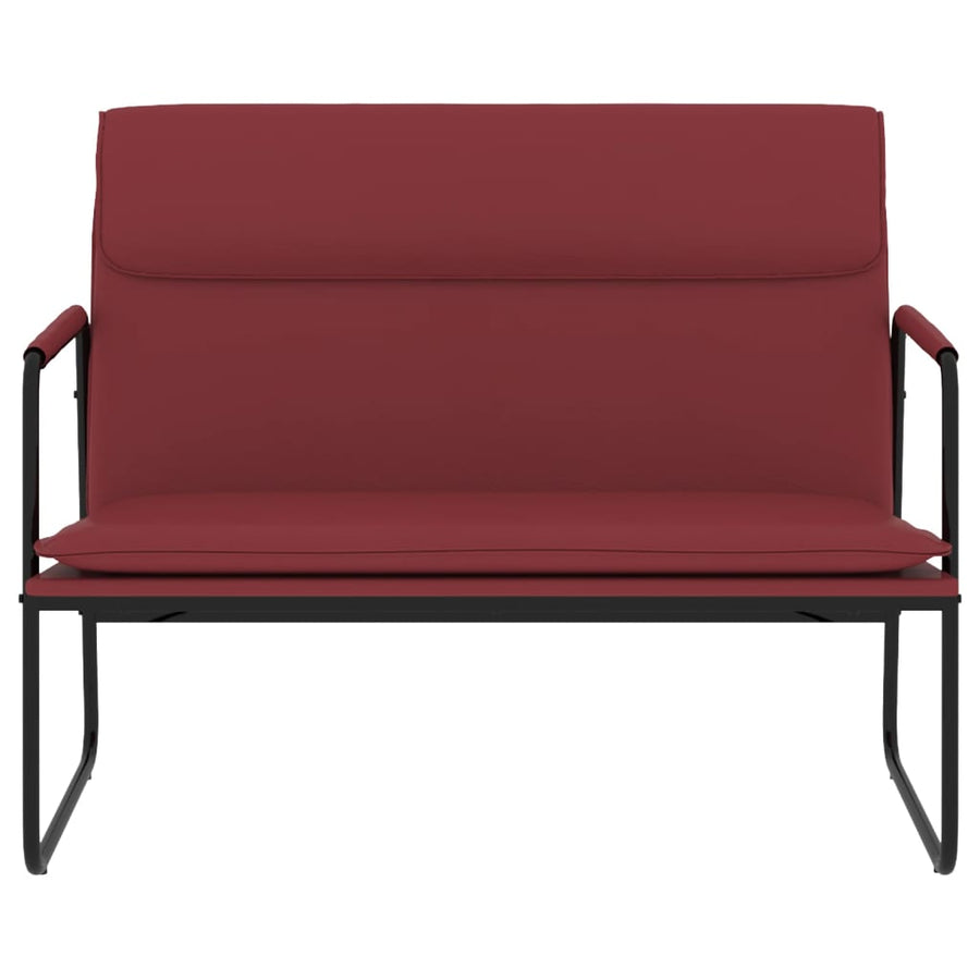 Bankje 100x64x80 cm kunstleer wijnrood