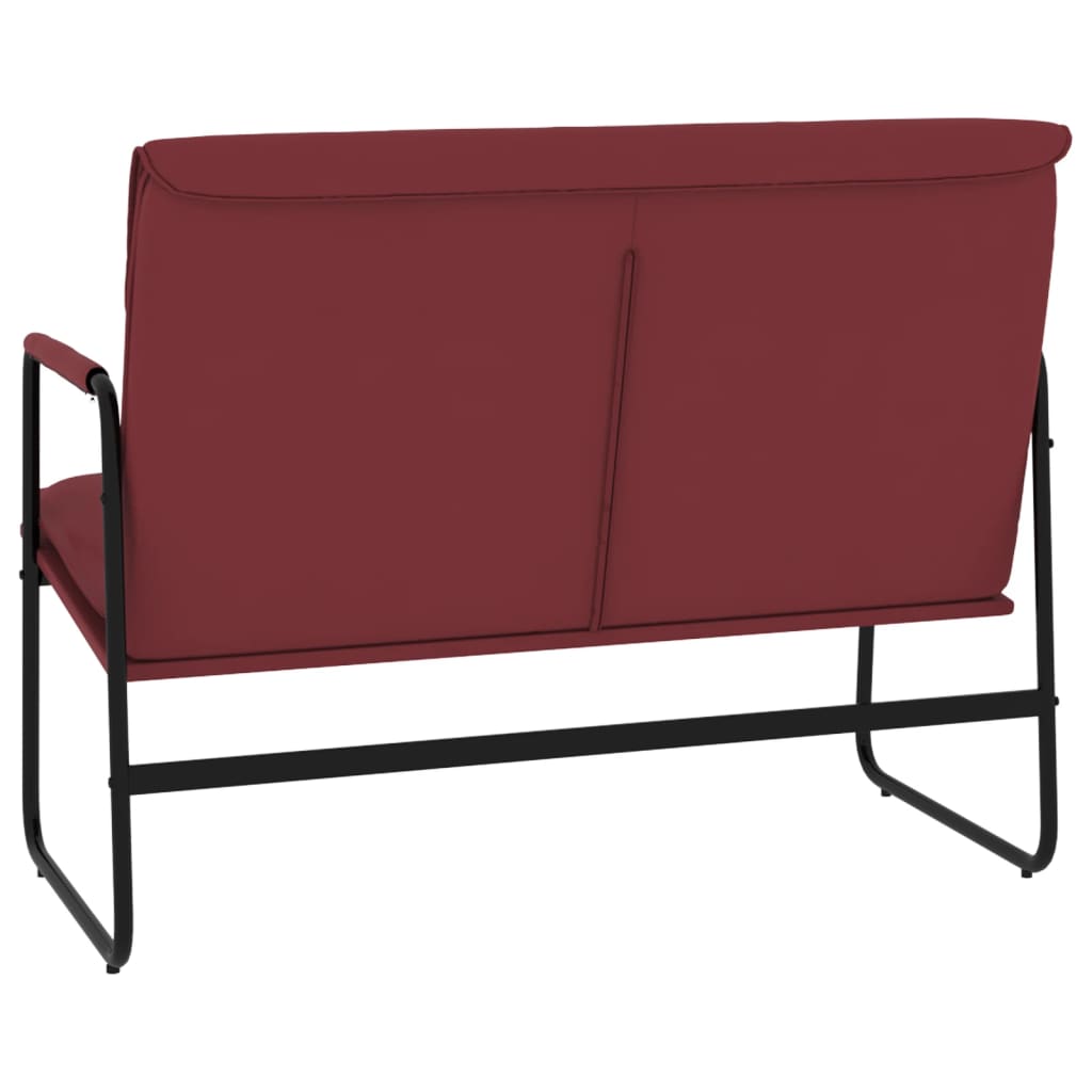 Bankje 100x64x80 cm kunstleer wijnrood