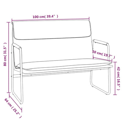 Bankje 100x64x80 cm kunstleer cappuccinokleurig