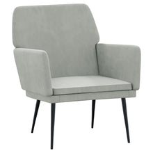 Fauteuil 62x79x79 cm fluweel lichtgrijs Lichtgrijs