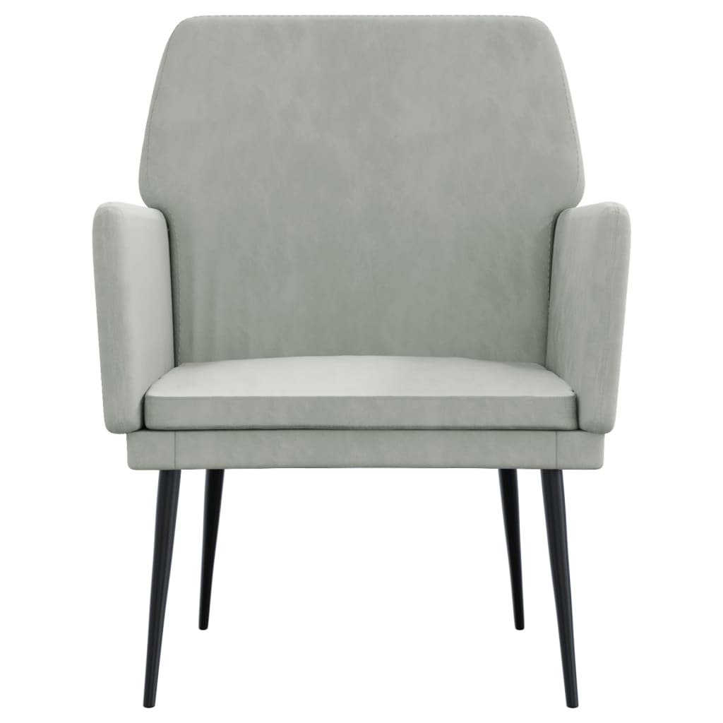 Fauteuil 62x79x79 cm fluweel lichtgrijs Lichtgrijs