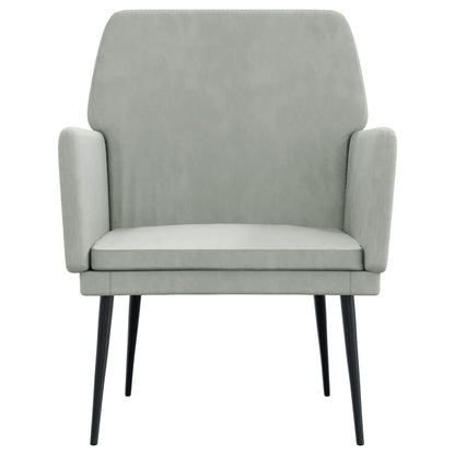 Fauteuil 62x79x79 cm fluweel lichtgrijs Lichtgrijs