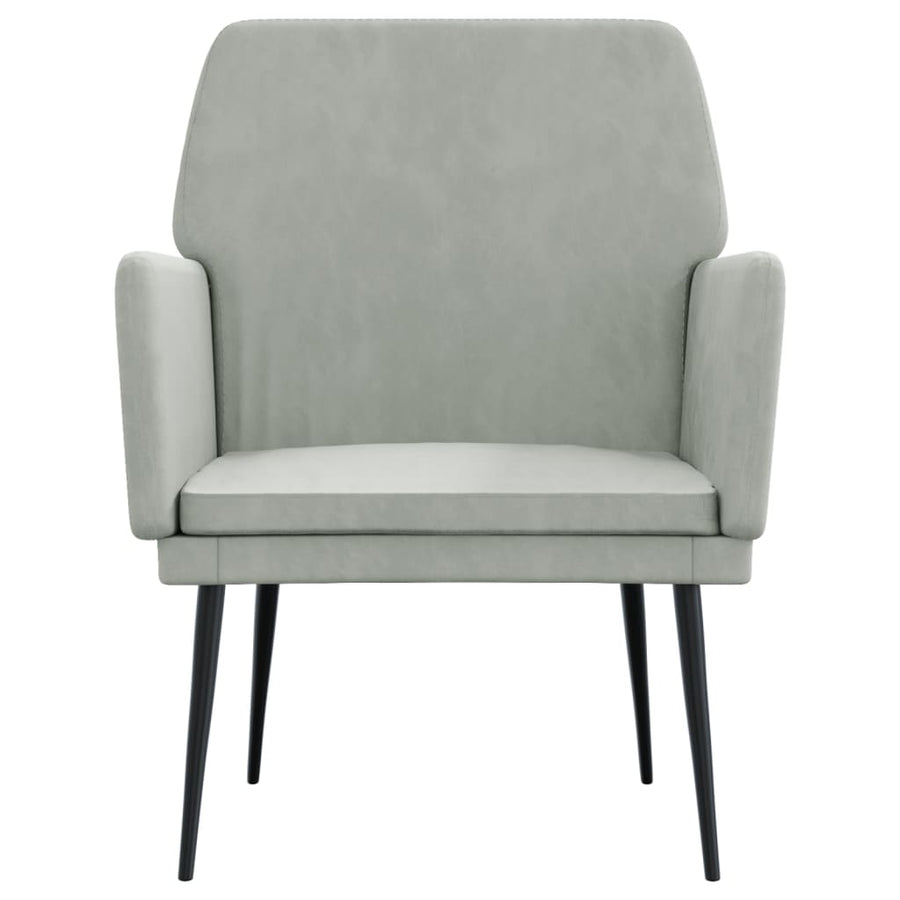 Fauteuil 62x79x79 cm fluweel lichtgrijs Lichtgrijs