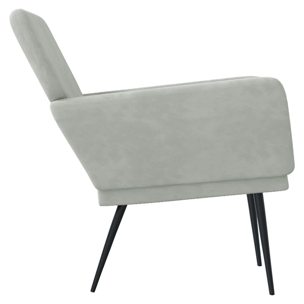 Fauteuil 62x79x79 cm fluweel lichtgrijs Lichtgrijs