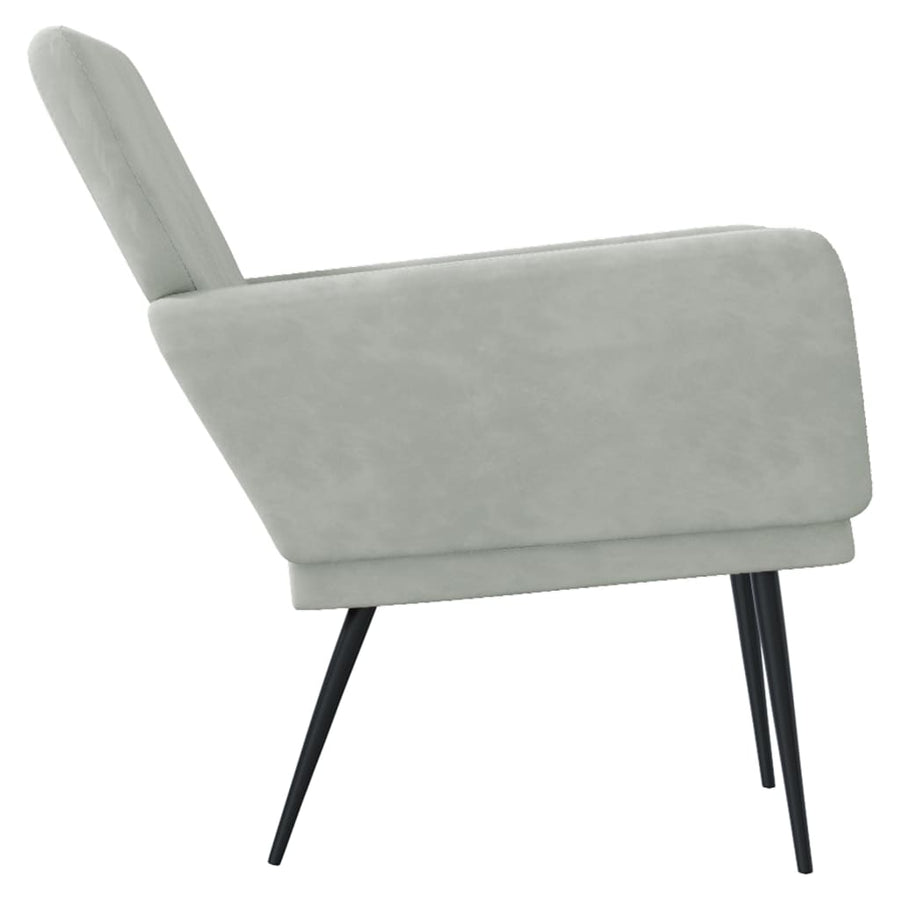 Fauteuil 62x79x79 cm fluweel lichtgrijs Lichtgrijs