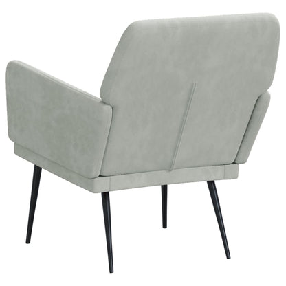 Fauteuil 62x79x79 cm fluweel lichtgrijs Lichtgrijs