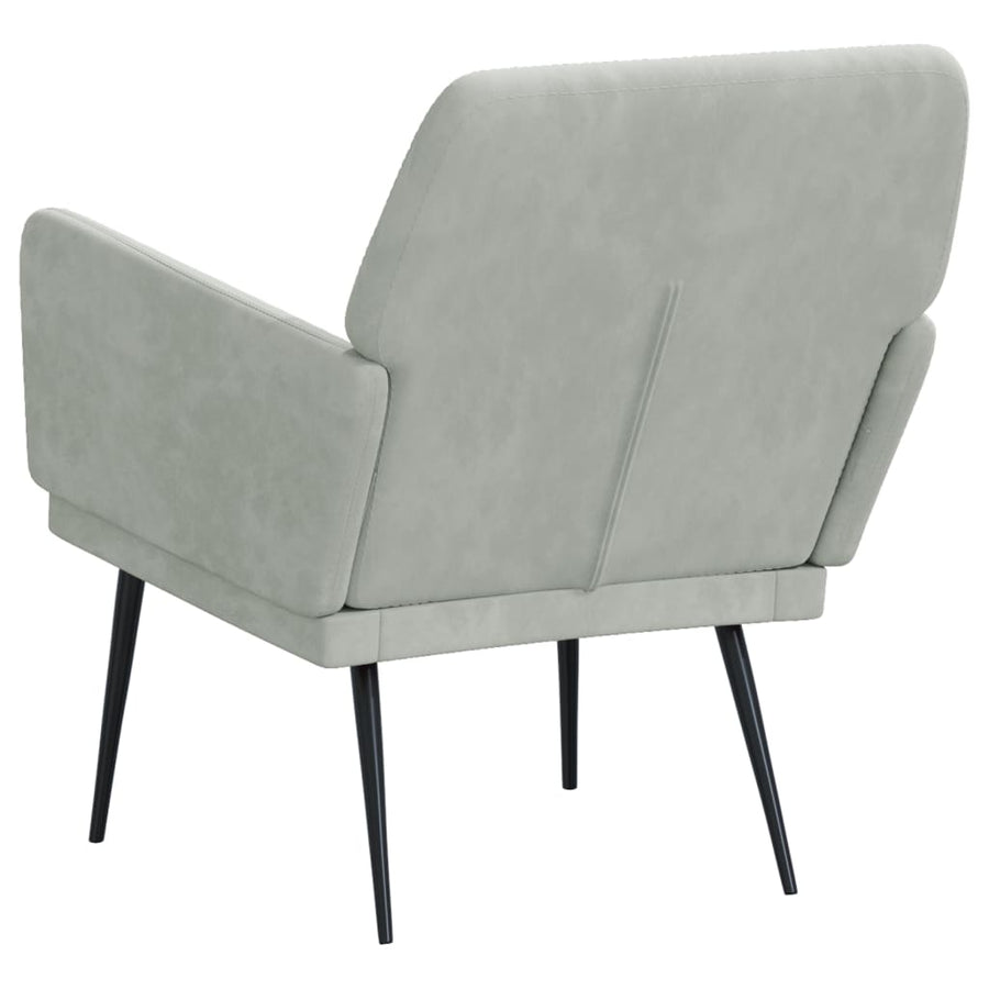 Fauteuil 62x79x79 cm fluweel lichtgrijs Lichtgrijs