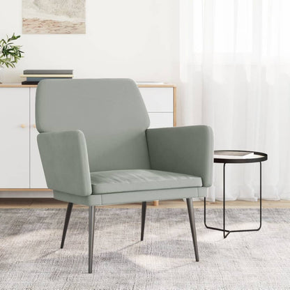 Fauteuil 62x79x79 cm fluweel lichtgrijs Lichtgrijs